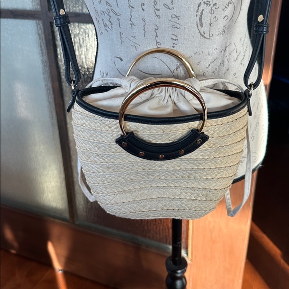 Claudie Pierlot Accessories Small Woven Basket Bag With Ring and crossbody strap - Picture 9 of 15